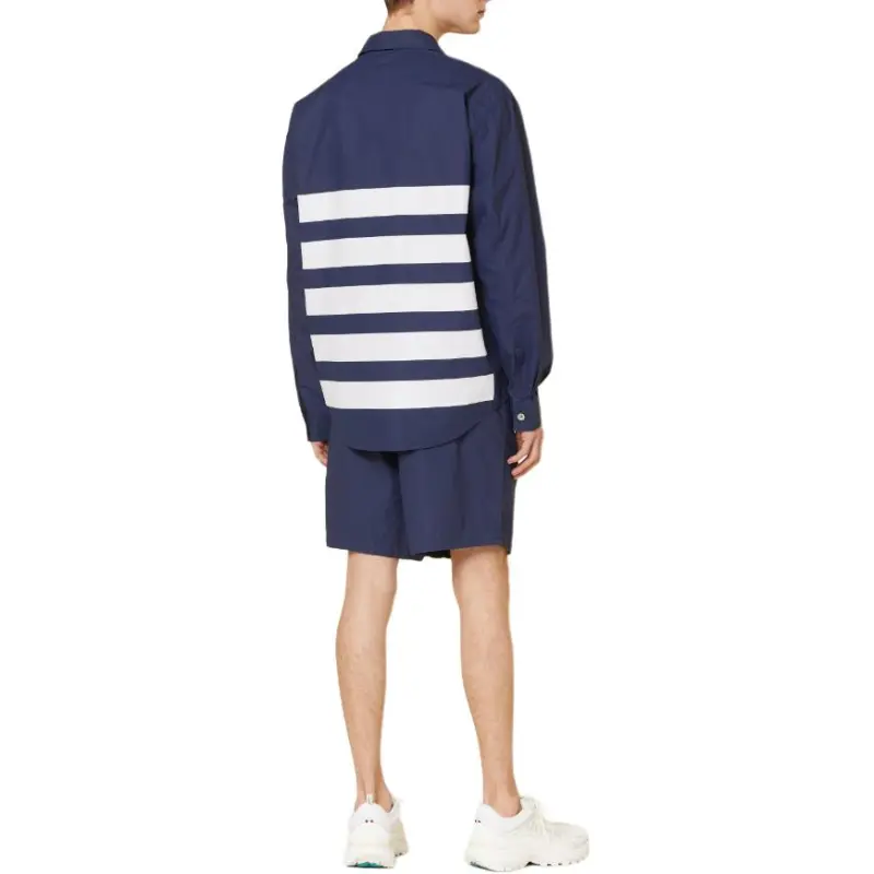 STONE ISLAND Logo Printed Striped Overshirt-3