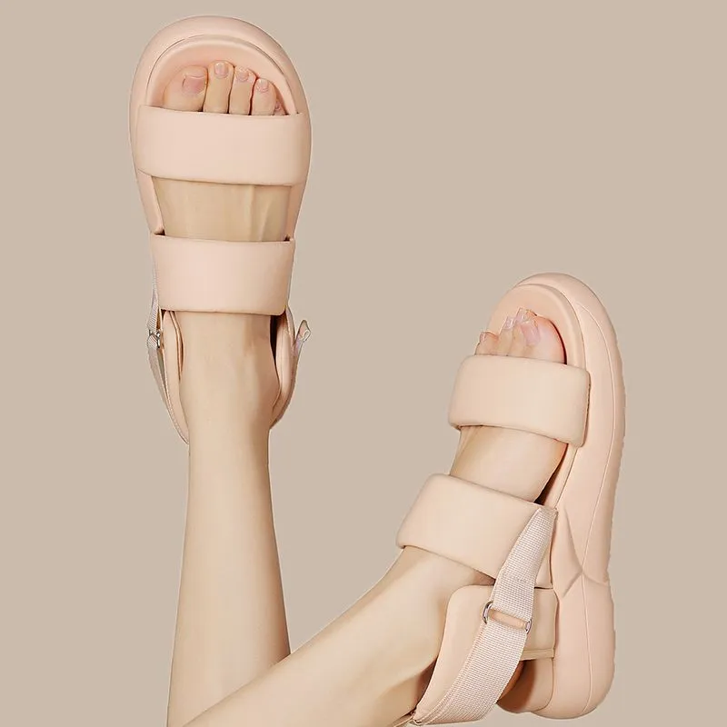 JOSINY Roman Sandals 5.5cm Women's Ecru/Light Pink-11