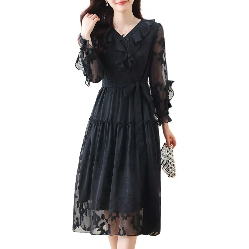 ONNFB Long Sleeved Dresses Women's Black-3