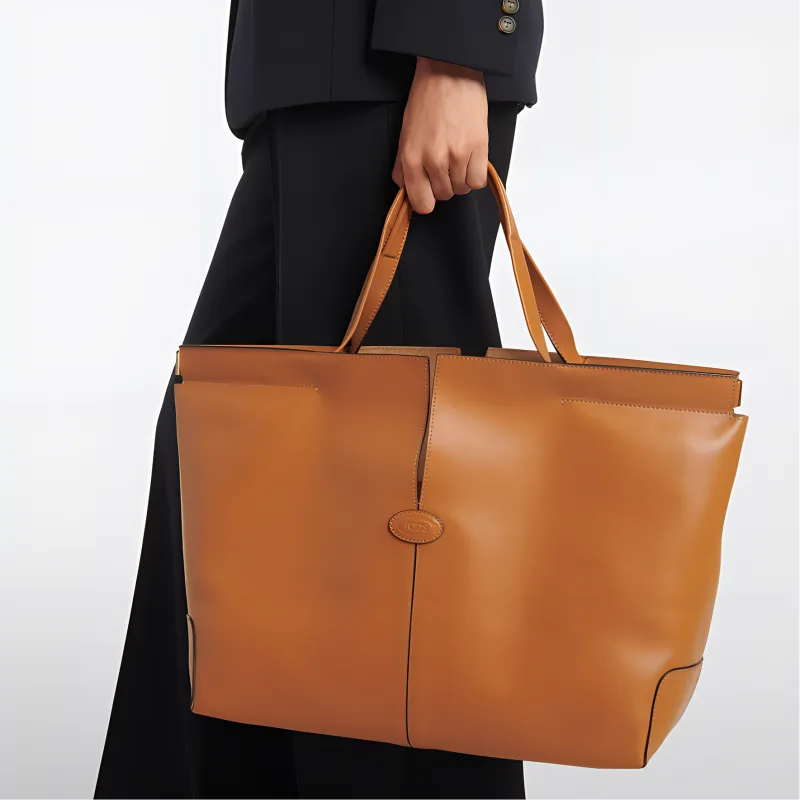 TOD'S Cow Leather Handbag Women's Brown-3