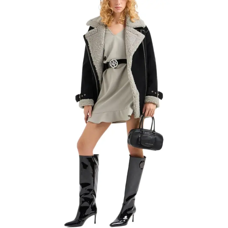 ARMANI EXCHANGE Zipped Faux fur Trim Jacket-3
