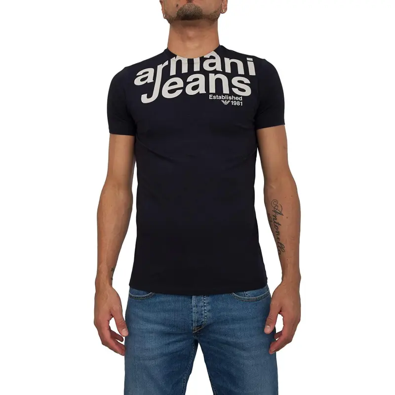 ARMANI JEANS T-Shirts Men Black-2