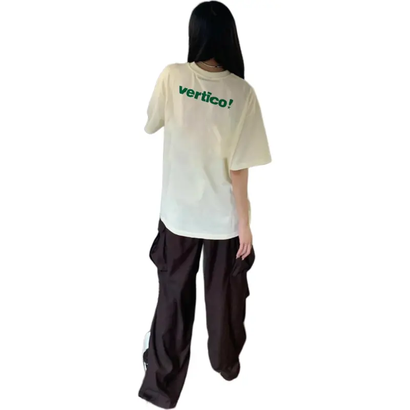Cotton Shopping T Shirt Unisex Apricot-4