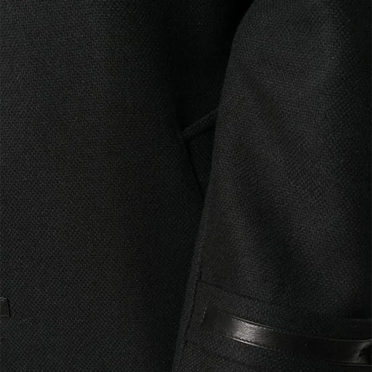 SAINT LAURENT FW21 Men Wool Single-Breasted Coat Black-3