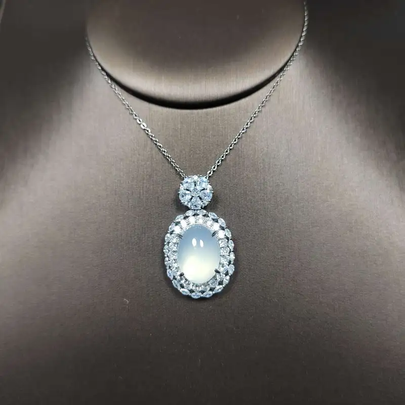 JUNWEN Chalcedony Jade Necklaces Women's-2