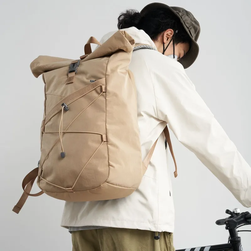WATERFLY Nylon Backpack Unisex Khaki-2