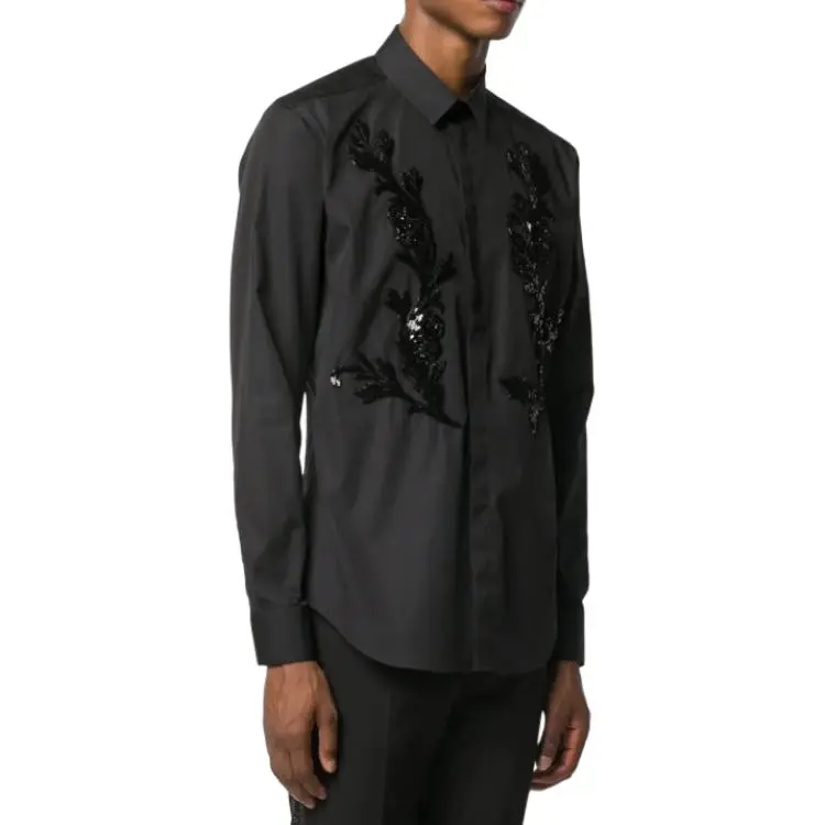 VERSACE Shirts Men Black-3