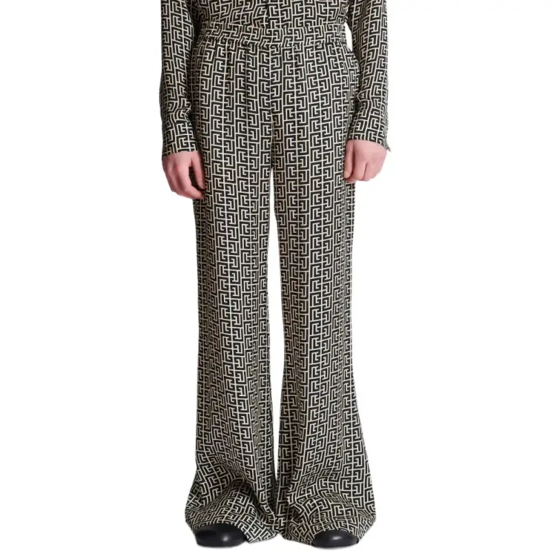 BALMAIN Monogram pattern Trousers-2