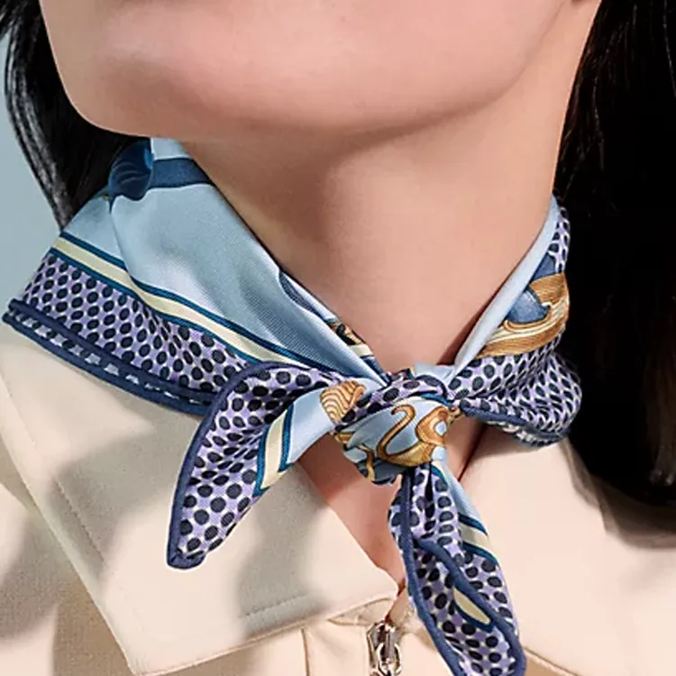 HERMES Silk Silk Silk Scarves Unisex Blue-1