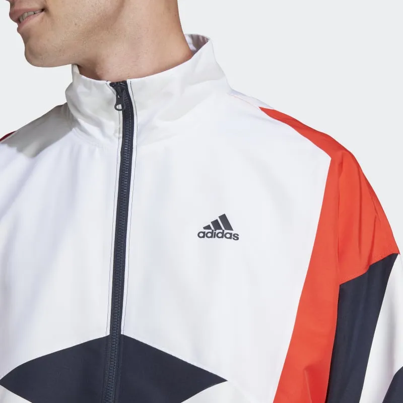 Adidas COLORBLOCK Sport Performance Jackets Coats Men's Blue Black-4
