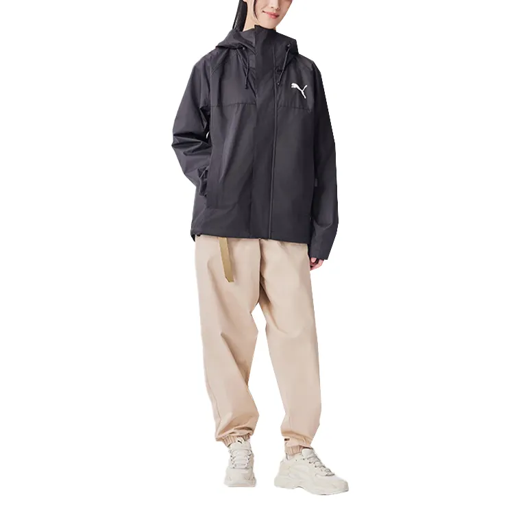 PUMA Outdoor Hiking Keep Warm From The Wind Windbreaker Jacket Unisex Black-3