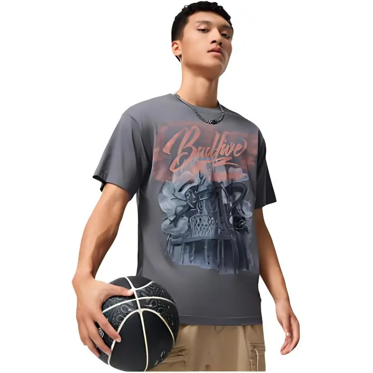 LiNing Badfive T Shirt Men's Smoky Ink Gray-2
