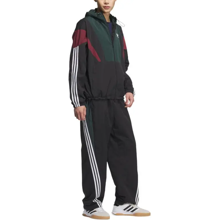 Adidas Originals WINDBREAKER BLOCK Jacket Men's Dark Green/Black-2