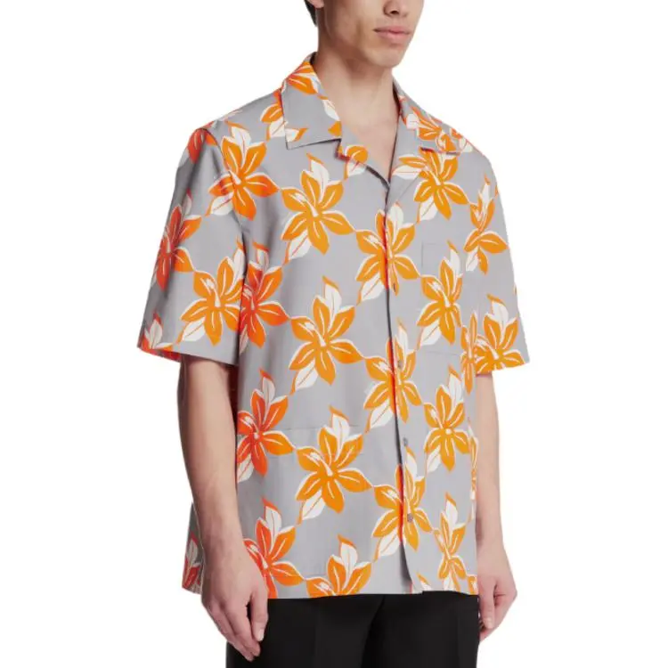 GUCCI Shirts Men Gray Orange-2