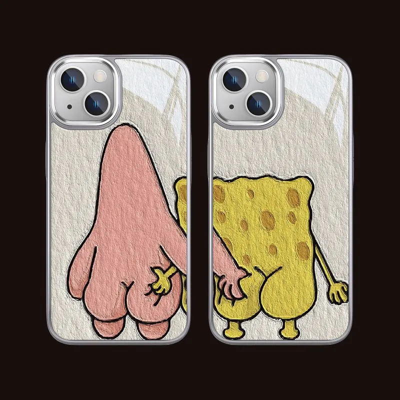MSMF Glass Material Squeezing The Buttocks Phone Cases Compatibility With IPhone Collection-4