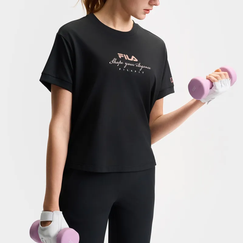 FILA Fitness Regular T Shirt Women's Pitch Black-3