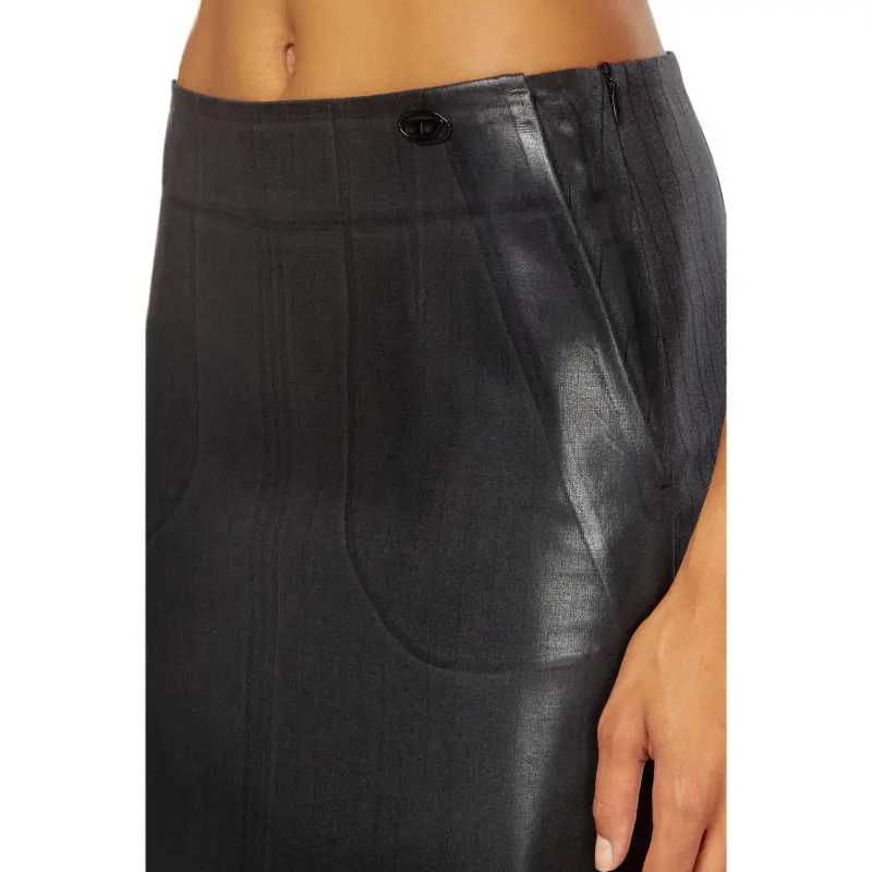 DIESEL O Rion Faux leather Midi Skirt-3