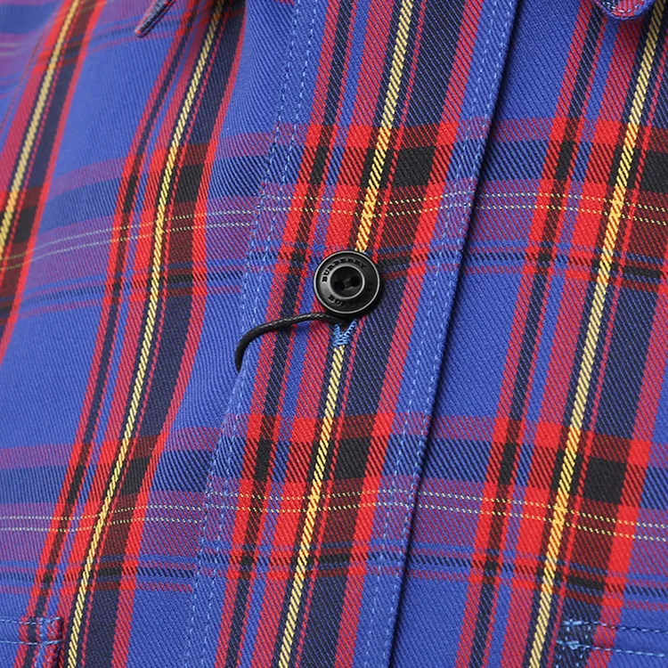 Burberry Shirt Men's Blue Red Plaid-4