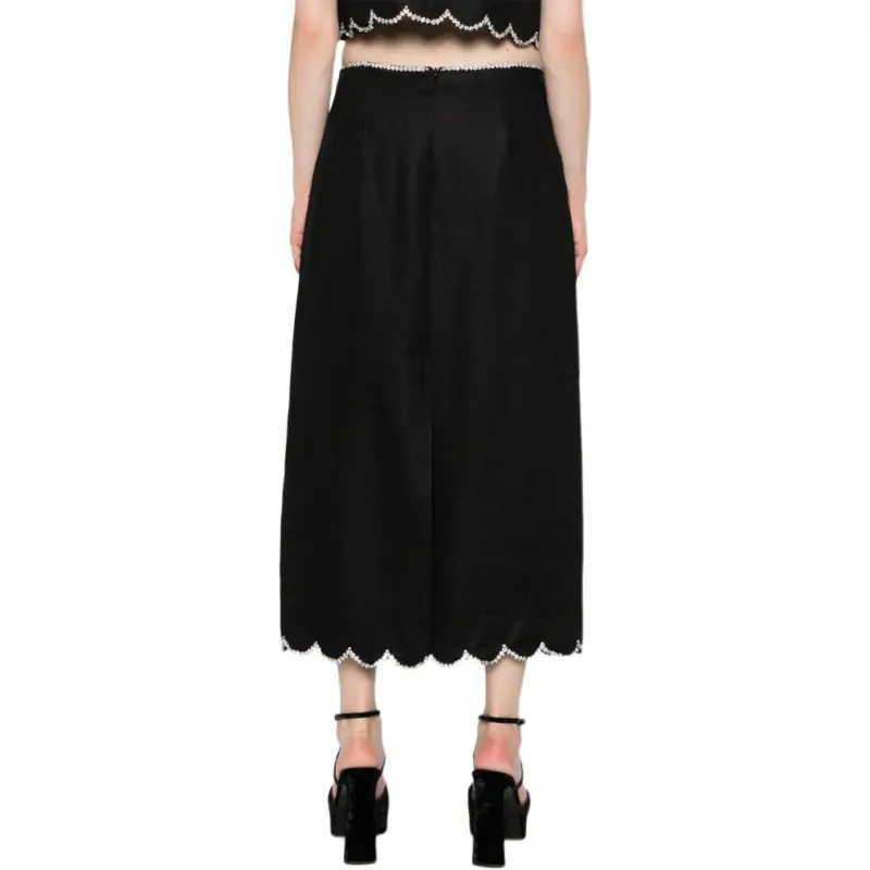 Zimmermann Crush Scalloped Midi Skirt-3