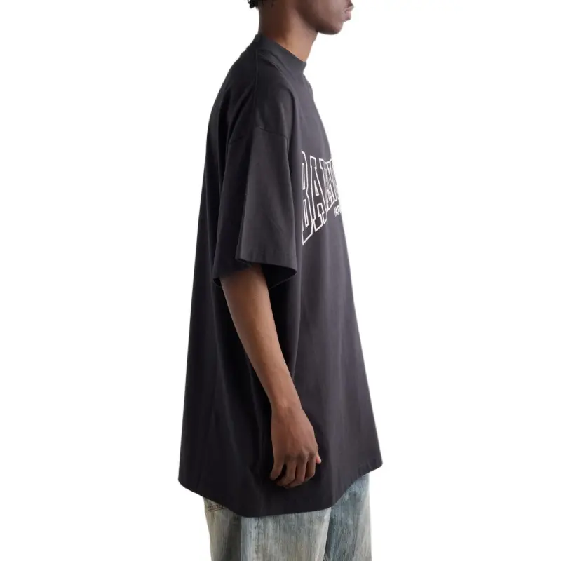 Balenciaga Logo Printed Washed Oversized T-Shirt-4