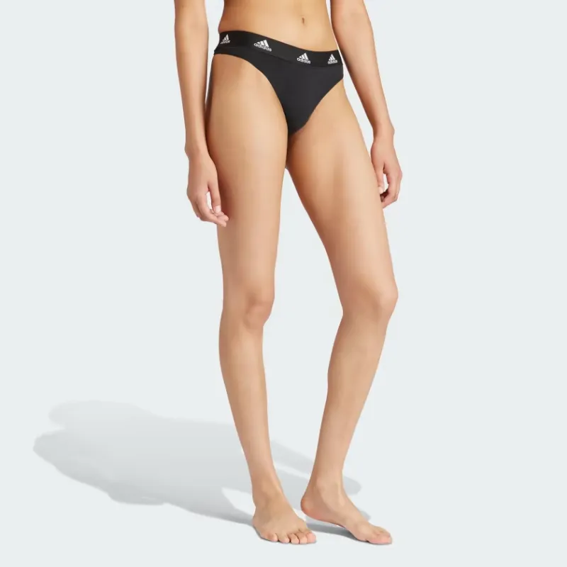 Adidas ACTIVE COMFORT COTTON THONG 2 PACK Underpants Women's 2 Pack Black-2