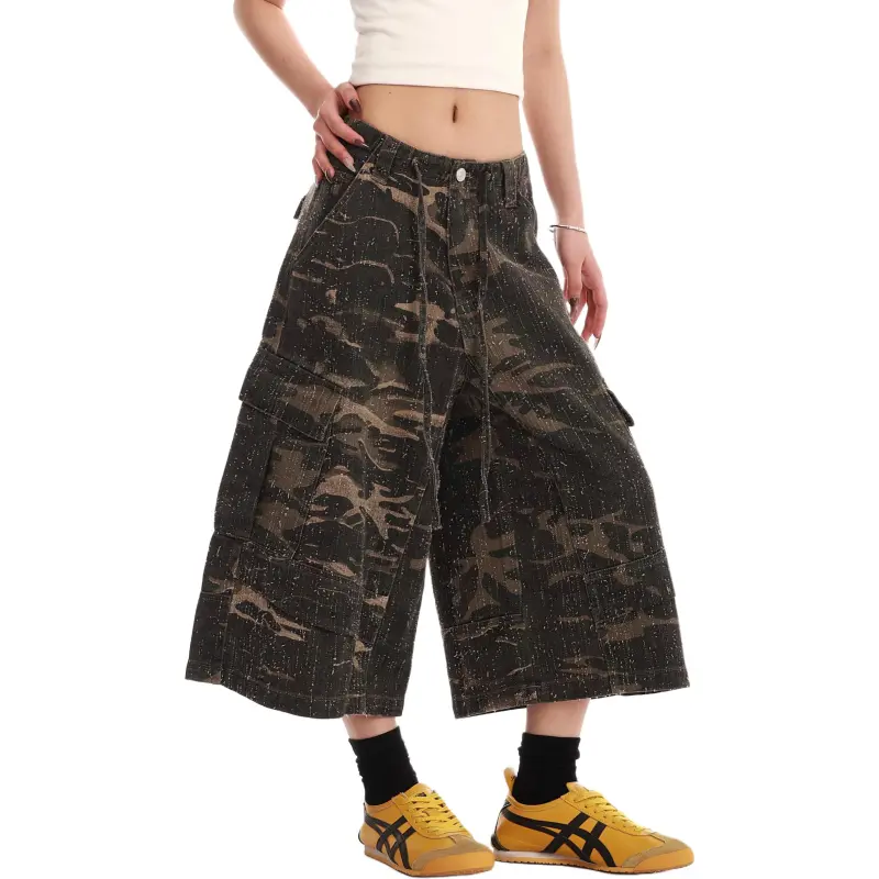VINMUK Denim Shorts Unisex Camouflage-6