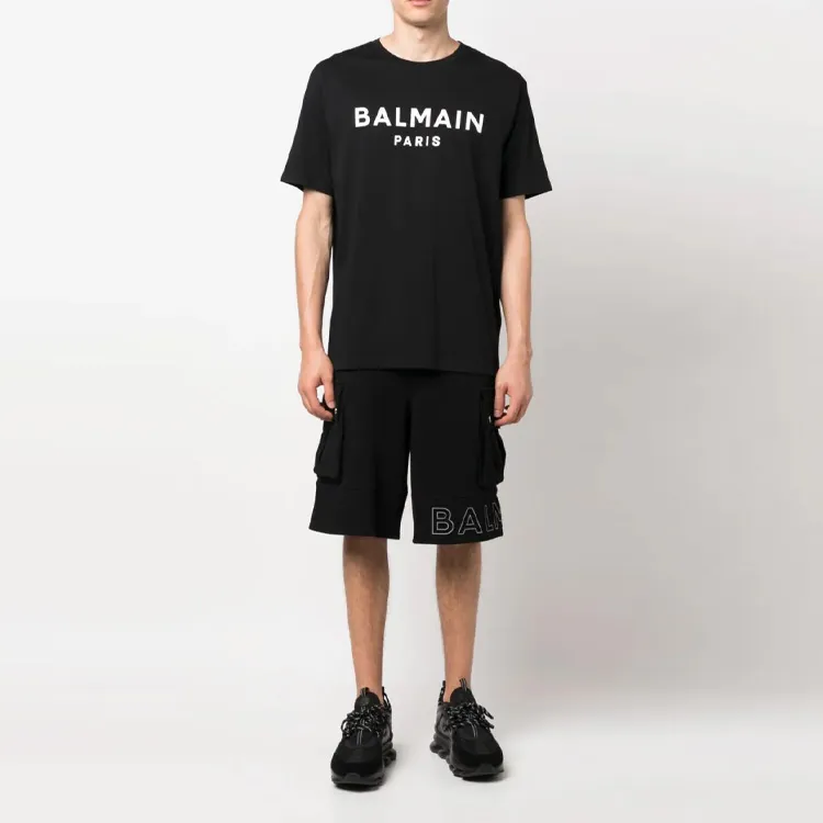 BALMAIN Logo Printed Drawstring Cargo Shorts-1