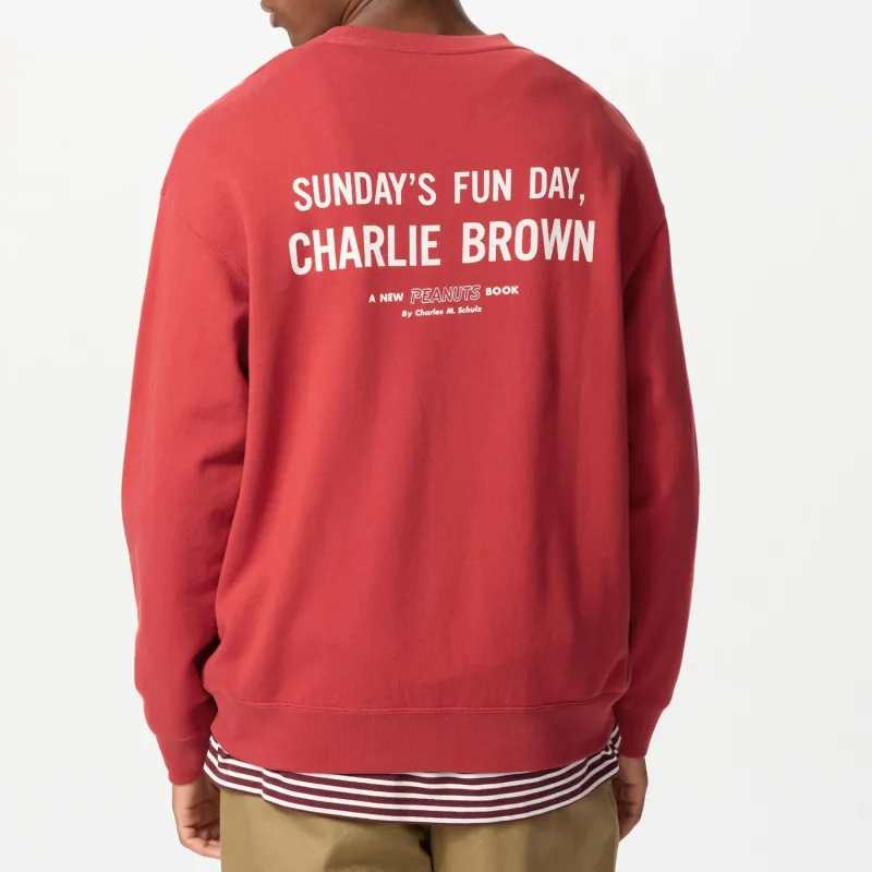 UNIQLO PEANUTS Collaboration Sweatshirt Unisex Red-3