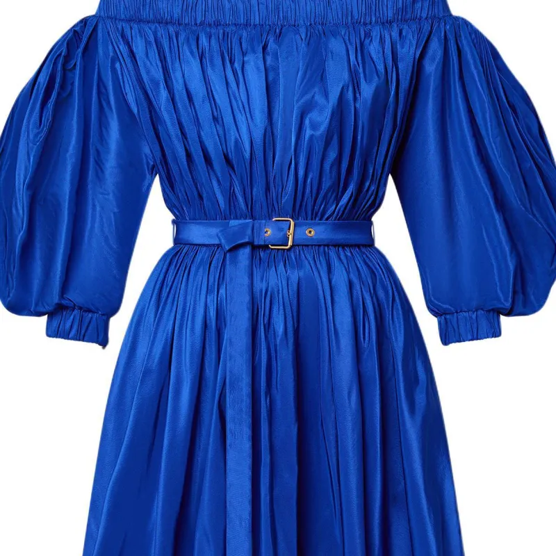 LOUIS VUITTON Off the Shoulder Plissé Dress-2