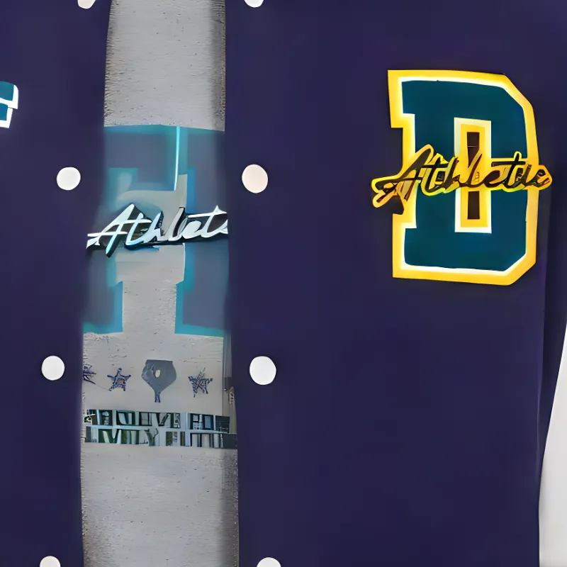 DECATHLON BACK TO 80S Baseball Jacket Unisex Night Purple-2