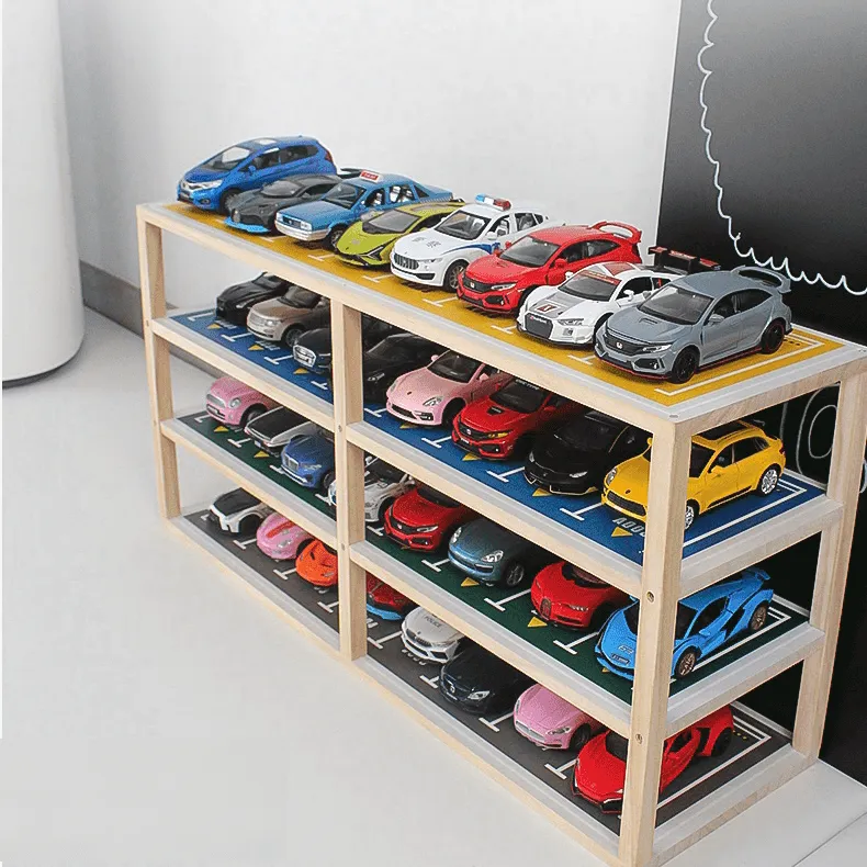 Kavi Toy Car Storage Parking Lot Garage Scenario Toy Small Car Display Cabinet Model Accessories-2