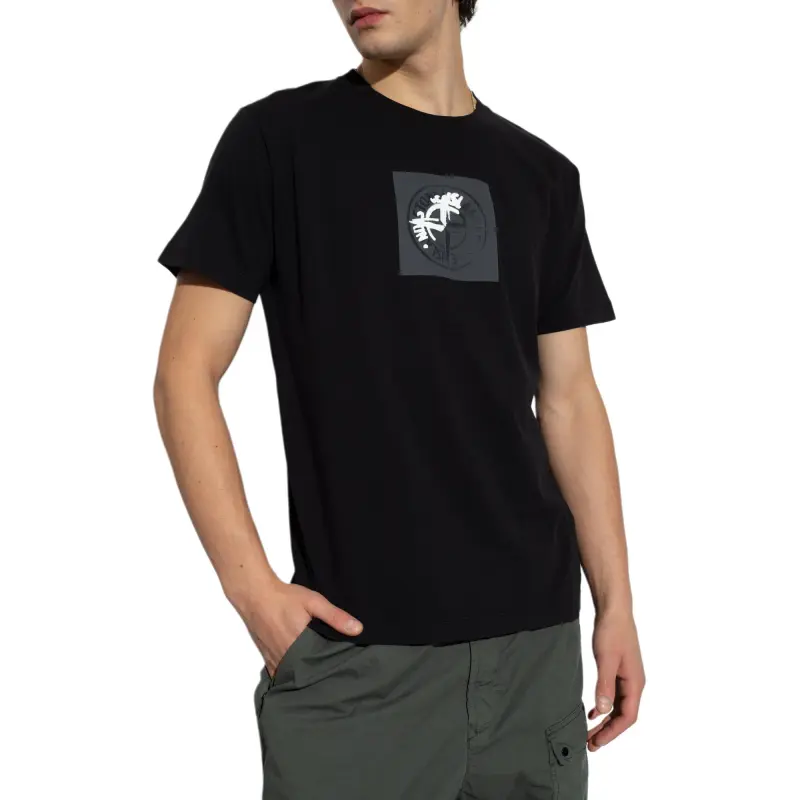 STONE ISLAND Compass print Cotton T shirt-4