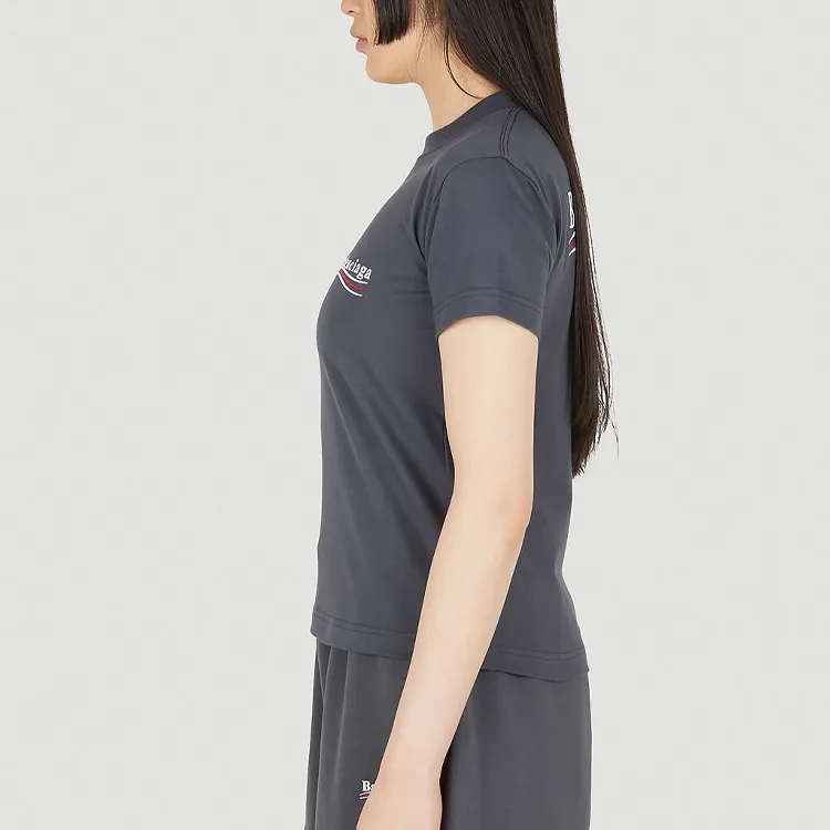Balenciaga T Shirts Women's Dark Gray-4