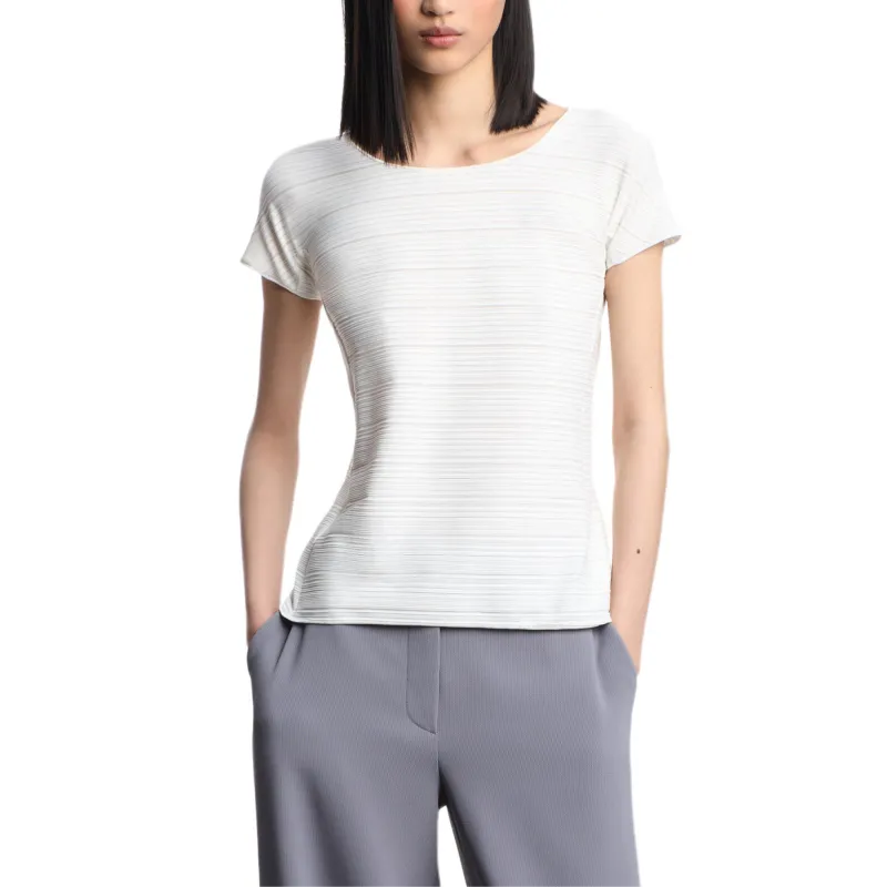 EMPORIO ARMANI Stretch Jacquard Motif Nylon jersey T shirt-1