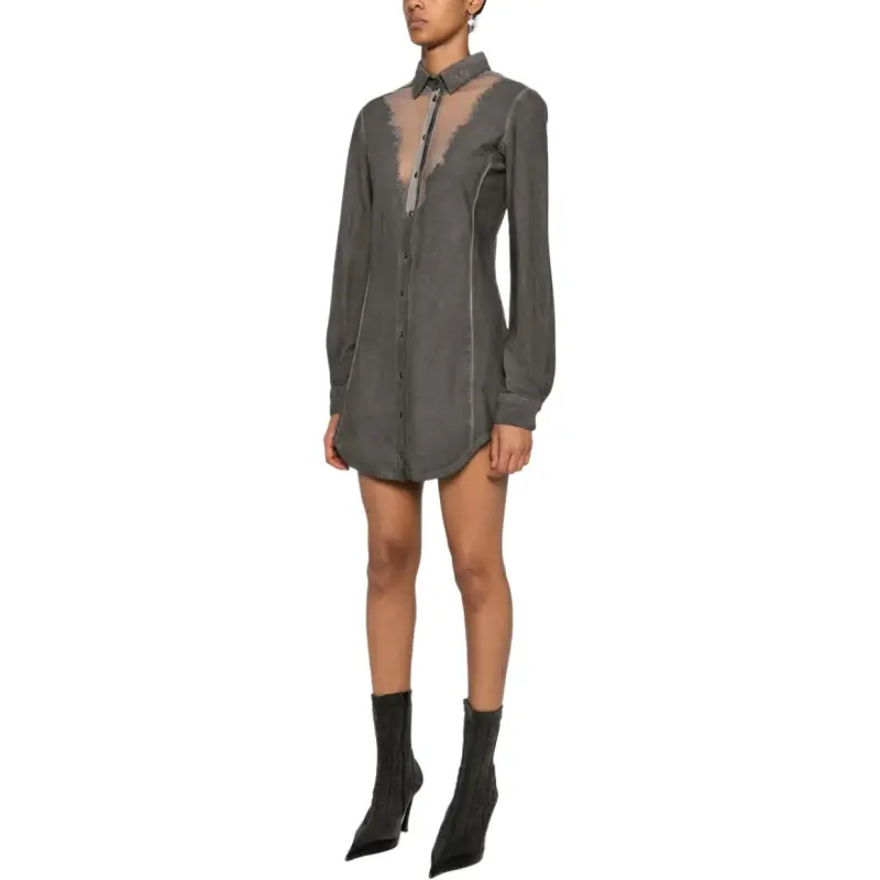 DIESEL Logo Embroidered Long Shirt-3