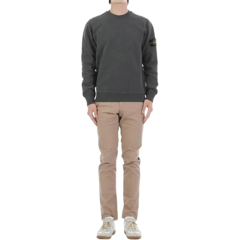 STONE ISLAND 63020 Brushed Cotton Fleece Crewneck-3