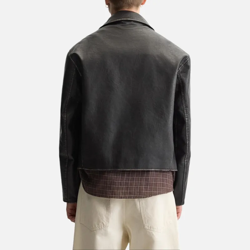 ZARA Leather Jacket Men's Black-5