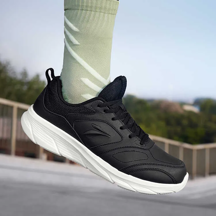 361° Cushioned Water Resistant Lightweight Low Top Casual Running Shoes Men's Black White-2