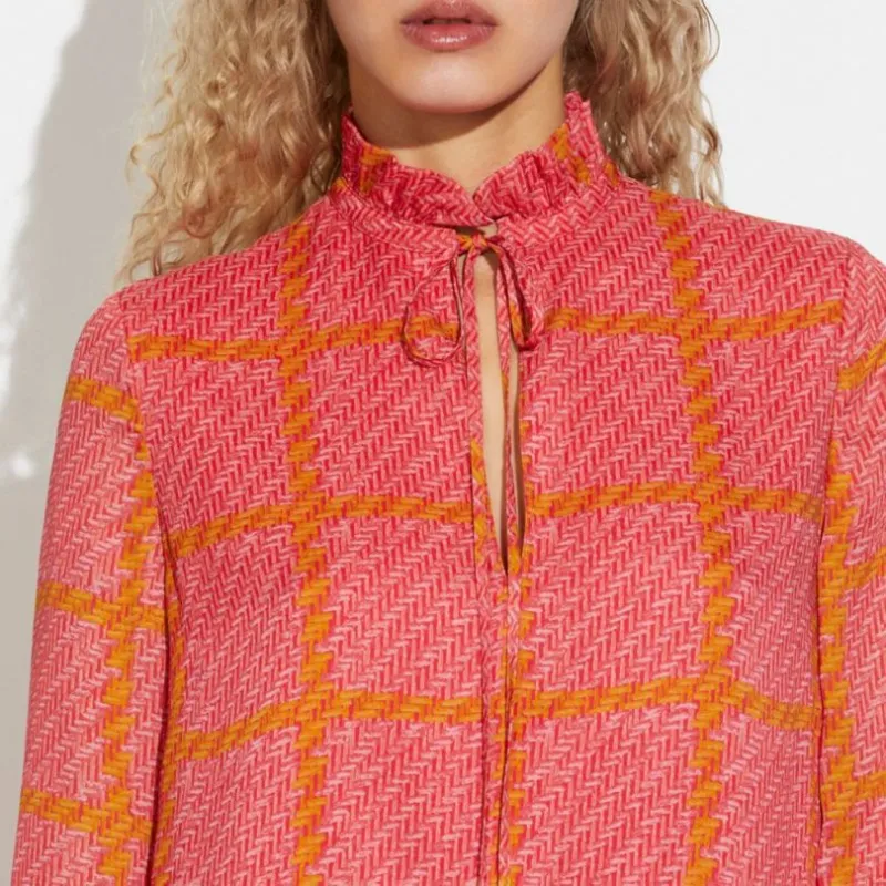 COACH Long Sleeved Dresses Women's Orange-3
