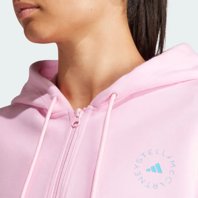 Adidas x Stella McCartney Cropped Hoodie Sweatshirt Women's Pink-4