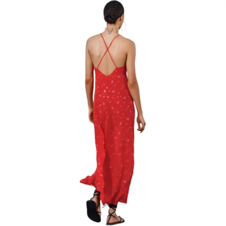 ZARA Slip Dresses Women's Red-3