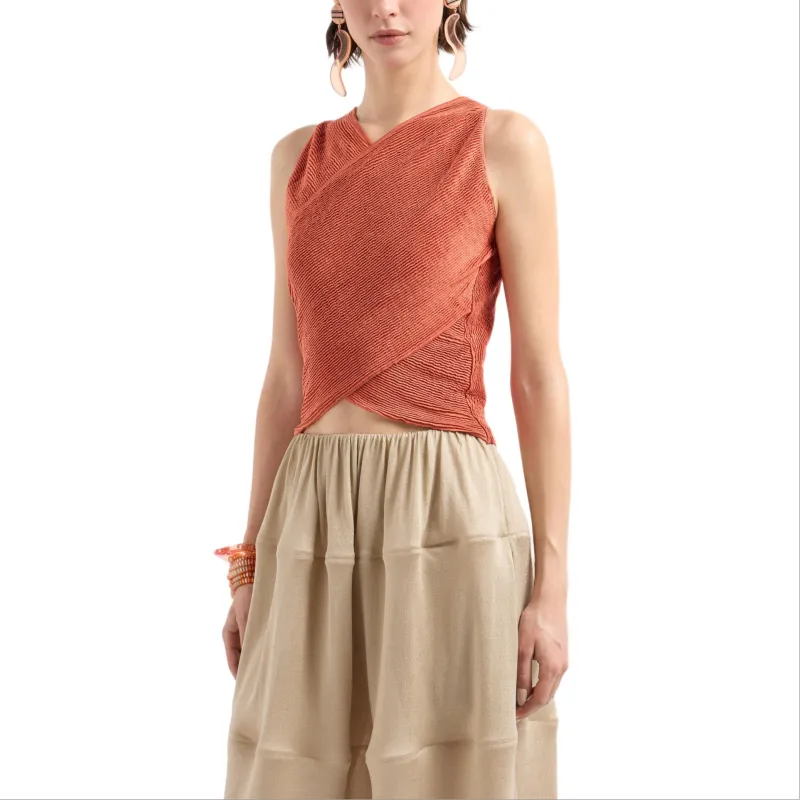 GIORGIO ARMANI Stretch Silk And Viscose Blend Bustier Top-3