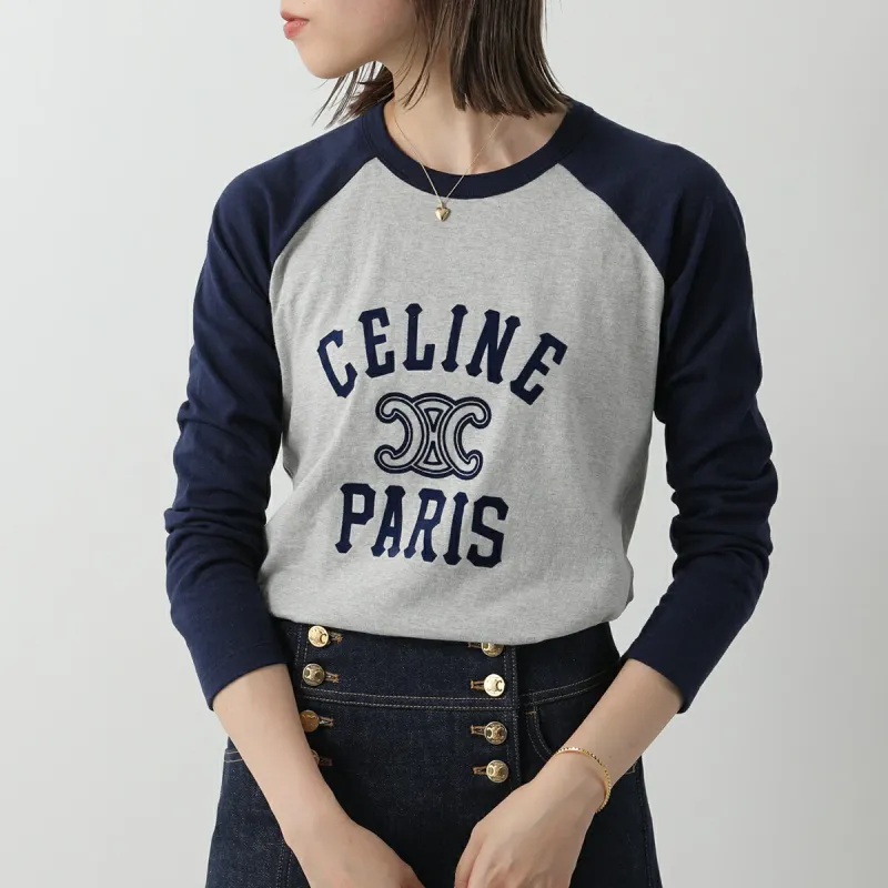 CELINE SS24 Raglan Sleeve T Shirt Women's Mixed Gray-4