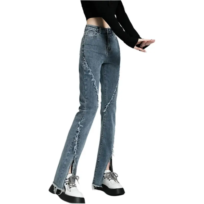 YINLEI Jeans Women's Blue-2