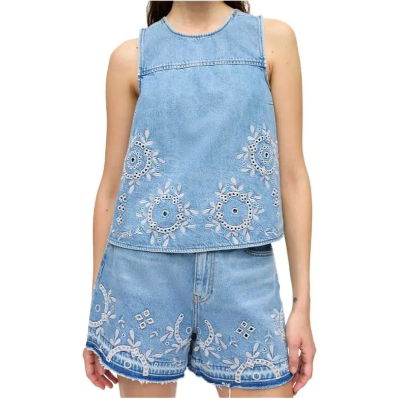 GANNI Open back Denim Top-2