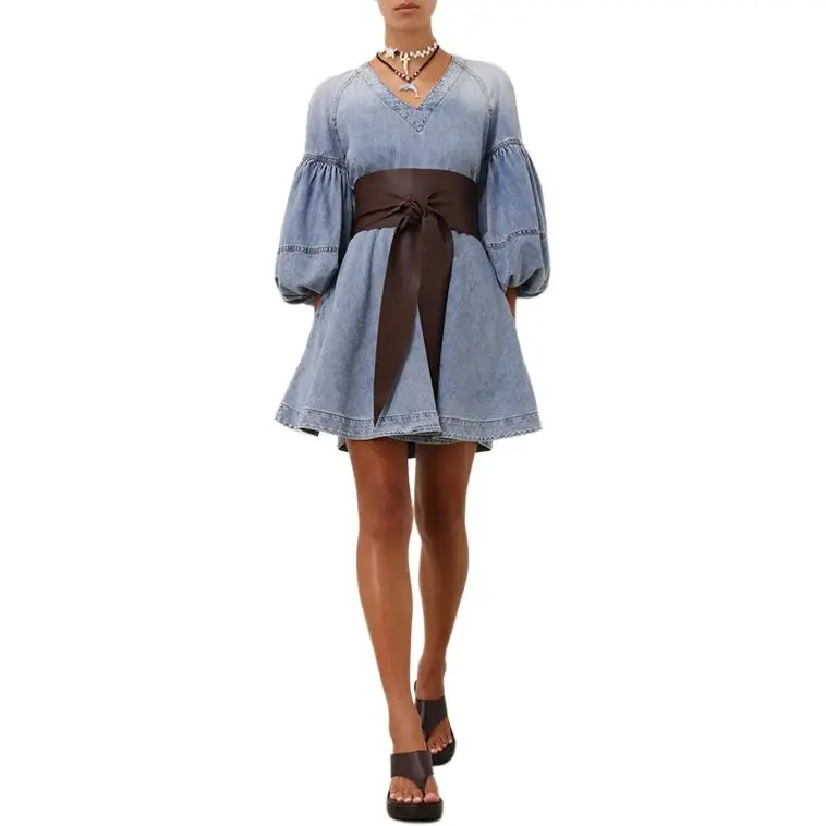 Zimmermann SS25 Long Sleeved Dresses Women's Sea Blue-2