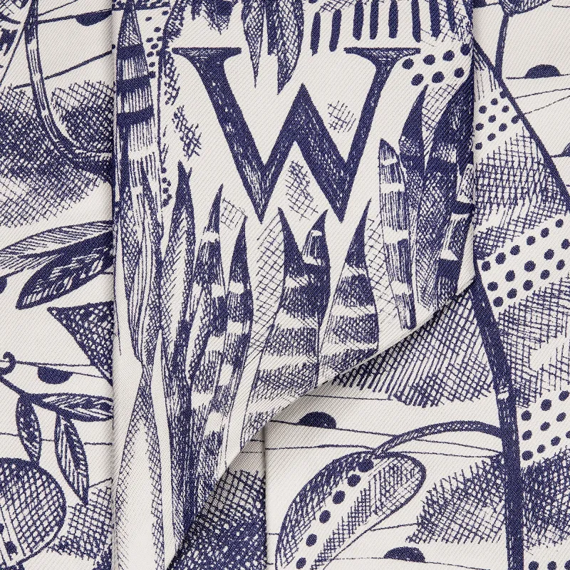DIOR Mulberry Silk Scarves Unisex Blue-2