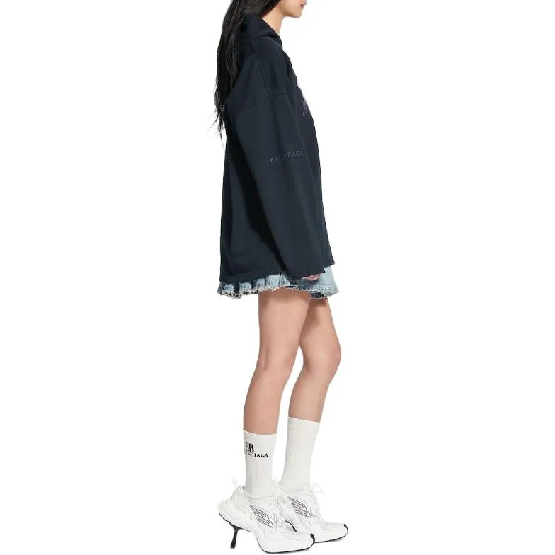 Balenciaga Sweatshirt Loose Fit Unisex Blue-5