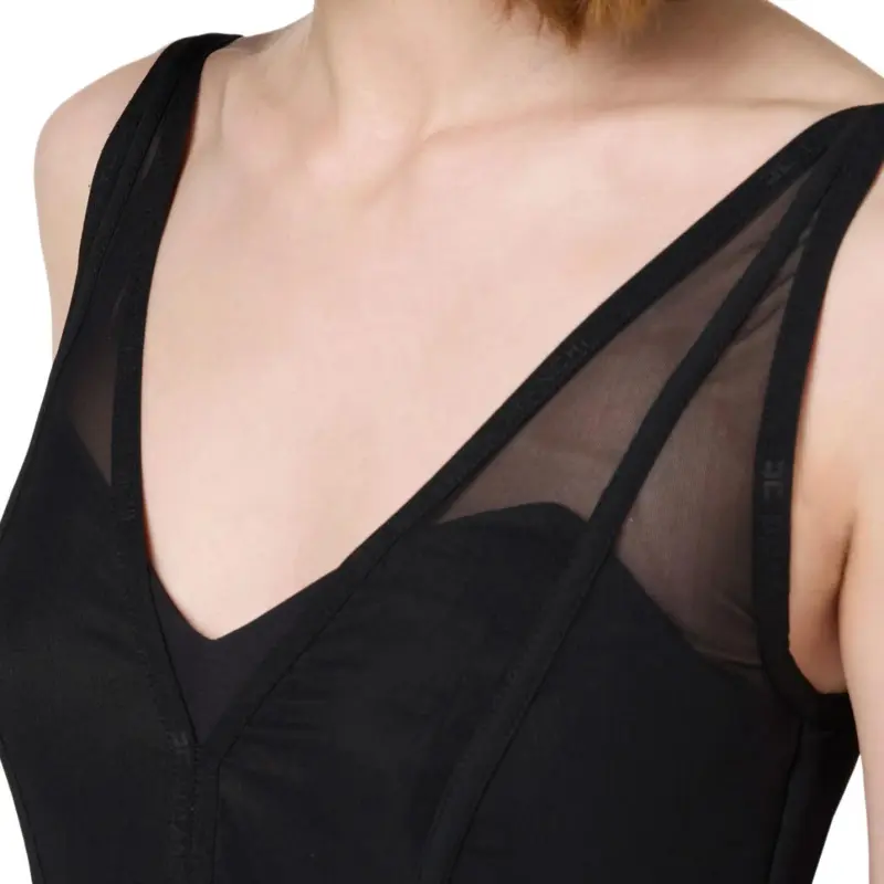 Elisabetta Franchi V Neck Crepe Midi Dress-3