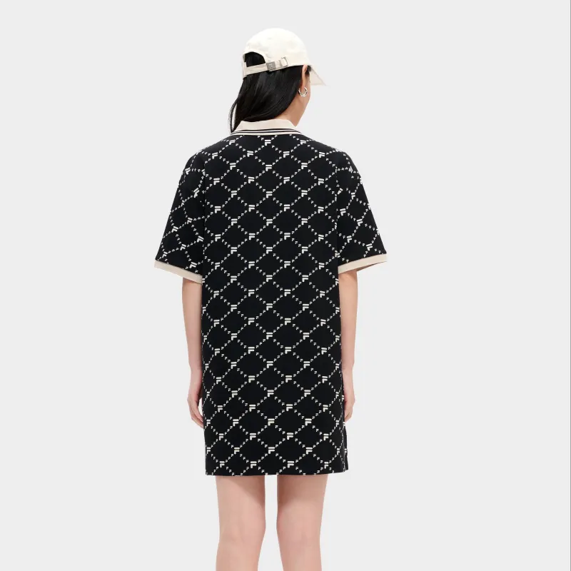 FILA FUSION FOB Series Short Sleeved Dress Women's Pitch Black-5